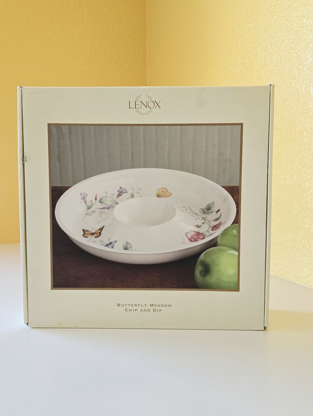 Lenox Butterfly Meadow Chip Dip Platter Serving Bowl Floral Butterfly 12.5"